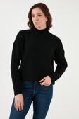 Fashion Friends Slim Fit Dik Yaka Bayan Kazak 24K0116K1 SİYAH