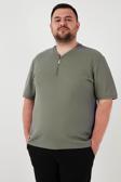 Buratti Büyük Beden Pamuklu Regular Fit Erkek T Shirt 5902653B HAKİ