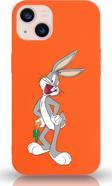 Printify Iphone 13 Uyumlu Lansman Kılıf Bugs Bunny Tasarımlı Altı Kapalı Içi Kadife Kaplı Kapak