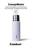 Cooker 1 Litre Çift Katlı Çelik Termos-24 Saat Sıcak, 48 Saat Soğuk,(Kamp, Piknik, Ofis, Seyahat)