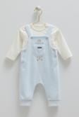 STAR POINT SWEATSHIRT ÖN CEPLİ BLUZ KADİFE SALOPET  - CARAMELL  - SLE2159 - Mavi - 3 - 6 Ay - SLE2159-Mavi-3 - 6 Ay Mavi