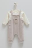 STAR POINT SWEATSHIRT ÖN CEPLİ BLUZ KADİFE SALOPET - CARAMELL  - SLE2159 - Gri - 1 - 3 Ay - SLE2159-Gri-1 - 3 Ay Gri