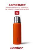 Cooker 1 Litre Çift Katlı Çelik Termos-24 Saat Sıcak, 48 Saat Soğuk,(Kamp, Piknik, Ofis, Seyahat)