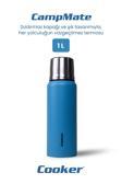 Cooker 1 Litre Çift Katlı Çelik Termos-24 Saat Sıcak, 48 Saat Soğuk,(Kamp, Piknik, Ofis, Seyahat)