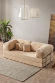 Evdemo Legom Stil Aktivite Koltuğu Yatak Olabilen Çok Amaçlı Kanepe Bej