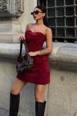 Fitilli Kadife Premium Takım -BORDO