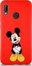 Printify Huawei P20 Lite Soft Premier Kapak Mickey Mouse-A Tasarımlı Silikon Kılıf - Kırmızı