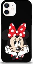 Printify Iphone 12 Mini Uyumlu  Lansman Kılıf Minnie Mouse Tasarımlı Altı Kapalı Içi Kadife Kaplı Kapak