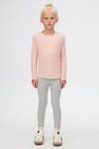 Koyu Pembe Melanj Basic Mevsimlik Likralı Uzun Kollu Kız Çocuk Tişört