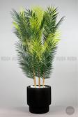 Biçiçek Yapay Areka Palmiyesi 6 Gövde Gala Saksıda Yoğun Yapraklı