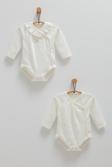 CUTE RABBIT ANVELOP UZUN KOL İKİLİ BODY - CARAMELL  - BK1481 - Ekru - 1 - 3 Ay - BK1481-Ekru-1 - 3 Ay Ekru