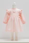 TINY LACE OMUZ FIRFIRLI BEBEK ELBİSE - CARAMELL  - ELB1889 - Pembe - 3 - 6 Ay - ELB1889-Pembe-3 - 6 Ay Pembe