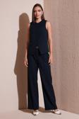 Lela Wide Leg Yüksek Bel Geniş Paça Palazzo Bayan Pantolon 65271262 LACİVERT