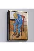 Ahşap Çerçeveli Acı Çeken Yaşlı Adam Sonsuzluğun Eşiğinde Tablosu - Vincent Van Gogh-7442