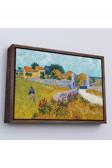Ahşap Çerçeveli Vincent Van Gogh Provence’De Çiftlik Evi Tablo-7168