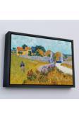 Ahşap Çerçeveli Vincent Van Gogh Provence’De Çiftlik Evi Tablo-7168