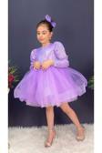 Mnk Baby&Kids Tütü Gren Etekli Kız Çocuk Pul Payetli Uzun Kol Kikidi Elbise Mnk0583 Lila