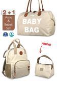 Baby Bag Bebek Bakım Kadın Omuz Çantası + Popi Anne Kadın Sırt Çantası Termos Çanta Hediye