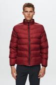 D's Damat Slim Fit Bordo Rüzgar Geçirmez Elyaf Dolgulu Şişme Mont