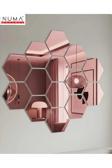 Numa Concept Altıgen Bal Peteği 14'Lü Aynalı Rose (Gül) Pleksi Duvar Dekorasyon Lazer Kesim 10X10 Cm