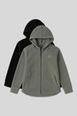 Rahat Form Kapüşonlu 2li Paket Siyah-Çağla Kadın Polar Sweatshirt - 97233