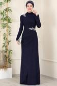 Masal Tesettür Abiye Lacivert
