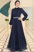 Dila Tesettür Abiye Lacivert