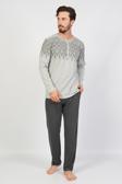Espuar Erkek Düğmeli Uzun Kollu Büyük Beden Pijama Takımı