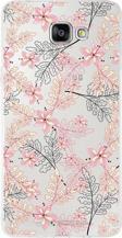 Printify Samsung Galaxy A9 Uyumlu Kapak Floral Kırmızı Tasarımlı Şeffaf Silikon Kılıf