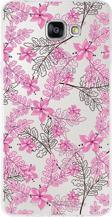 Printify Samsung Galaxy A9 Uyumlu Kapak Floral Pembe Tasarımlı Şeffaf Silikon Kılıf