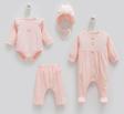 TINY LACE 4LÜ TAKIM - CARAMELL  - ZK1912 - Pembe - 1 - 3 Ay - ZK1912-Pembe-1 - 3 Ay Pembe