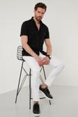 Buratti Düğmeli Yaka Pamuklu Slim Fit Cepli Erkek Gömlek CF21S111153 SİYAH