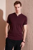 Buratti Pamuklu V Yaka Slim Fit Erkek T Shirt 5902122 VİŞNE