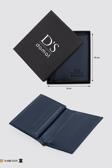 D's Damat Lacivert Düz Kutulu Hakiki Deri Cüzdan