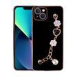 iPhone 13 Uyumlu El Tutamaçlı Kamera Korumalı KHYR Taka Silikon Kılıf-Siyah