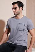 Buratti Bisiklet Yaka Pamuklu Slim Fit Erkek T Shirt 541REWORK AÇIK GRİ