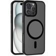iPhone 16 Pro Kılıf Magsafe Şarj Özellikli Mat Arka Yüzey KHYR Sio Kapak-Siyah