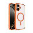 iPhone 17 Kılıf Wireless Şarj Özellikli Zore Krom M-safe Silikon Kapak - Turuncu