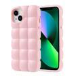iPhone 14 Kılıf Parlak Esnek Silikon KHYR Dom Dom Kapak - Pembe