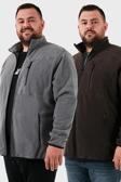 Buratti Regular Fit Dik Yaka Fermuarlı Büyük Beden 2'li Paket Polar Erkek Hırka 5906028BS2 ANTRASİT-GRİ