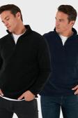 Buratti Slim Fit Yarım Fermuarlı Dik Yaka 2'li Paket Erkek Polar 5906003S2 LACİVERT-SİYAH