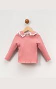 Fitilli Bebe Yaka Pamuklu Uzun Kol Kız Çocuk Sweatshirt