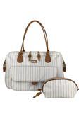 Stylo Milano Kadın Krem Çizgili Bebek Bakım Çantası