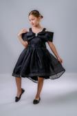Kız Çocuk Taş Fiyonklu İsalon Elbise M00763 SİYAH