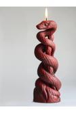 Yaratıcı Sanatlar Atölyesi Sıradışı Yılan Detaylara Sahip Varak Boyalı Doğal Soya Mum Dekoratif Yılan Mum