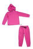 Kapşonlu Beli Lastik Detaylı Kız Çocuk Günlük Eşofman Takımı 2 İplik MNK0665 FUŞYA