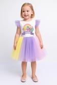 Rengarenk Etekli Kız Çocuk Parti Elbisesi LİLA