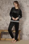 Kadın Uzun Kollu Spor Kadife Kışlık Pijama Takımı