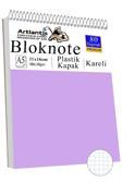 Telli Masaüstü Not Defteri Kareli A5 Orta Boy 1 Adet Masa Üstü Plastik Kapaklı Spiralli Bloknot Blocknote 80 Yaprak Büro