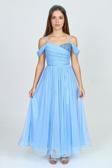 Dilina Kız Çocuk Şifon Abiye M00747 MAVİ
